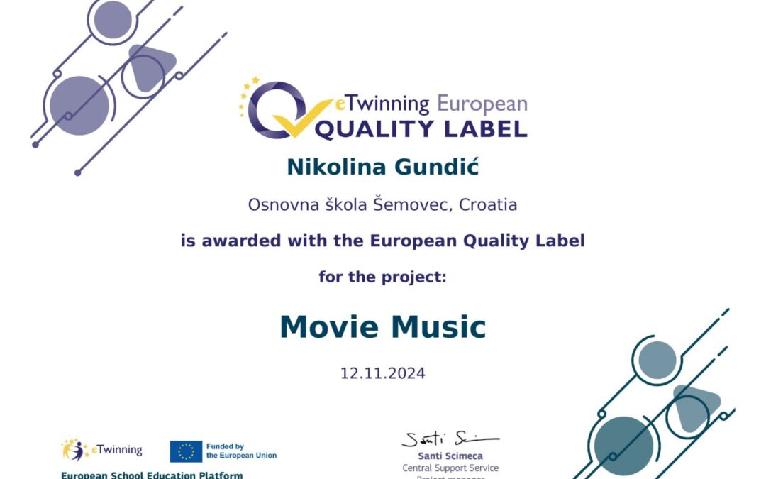 OŠ Šemovec dobila eTwinning oznaku škole